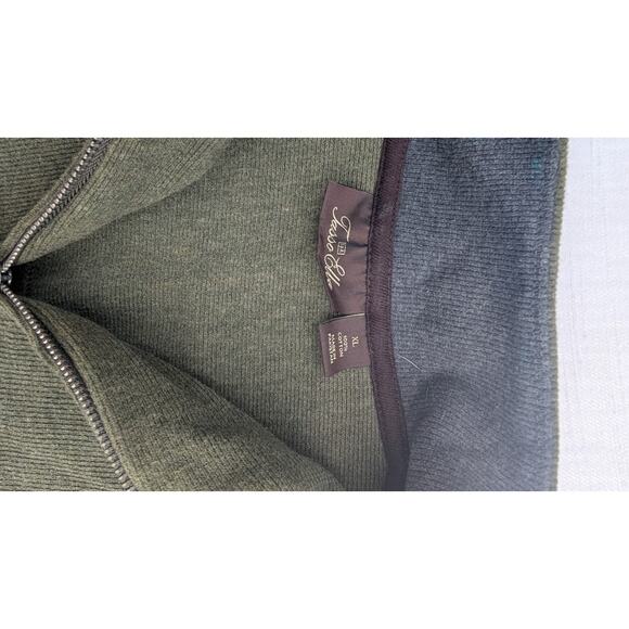 Tasso Elba Mens Quarter Zip Pull Over Sweatshirt Sz XL Cotton Hunter Green - Picture 4 of 4
